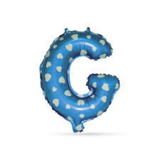 Globo De Poliamida+tubo Letra G Azul