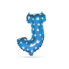 Globo De Poliamida+tubo Letra J Azul