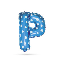 Globo De Poliamida+tubo Letra P Azul