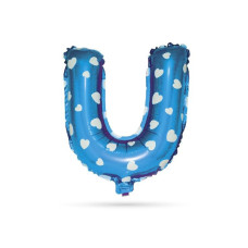 Globo De Poliamida+tubo Letra U Azul