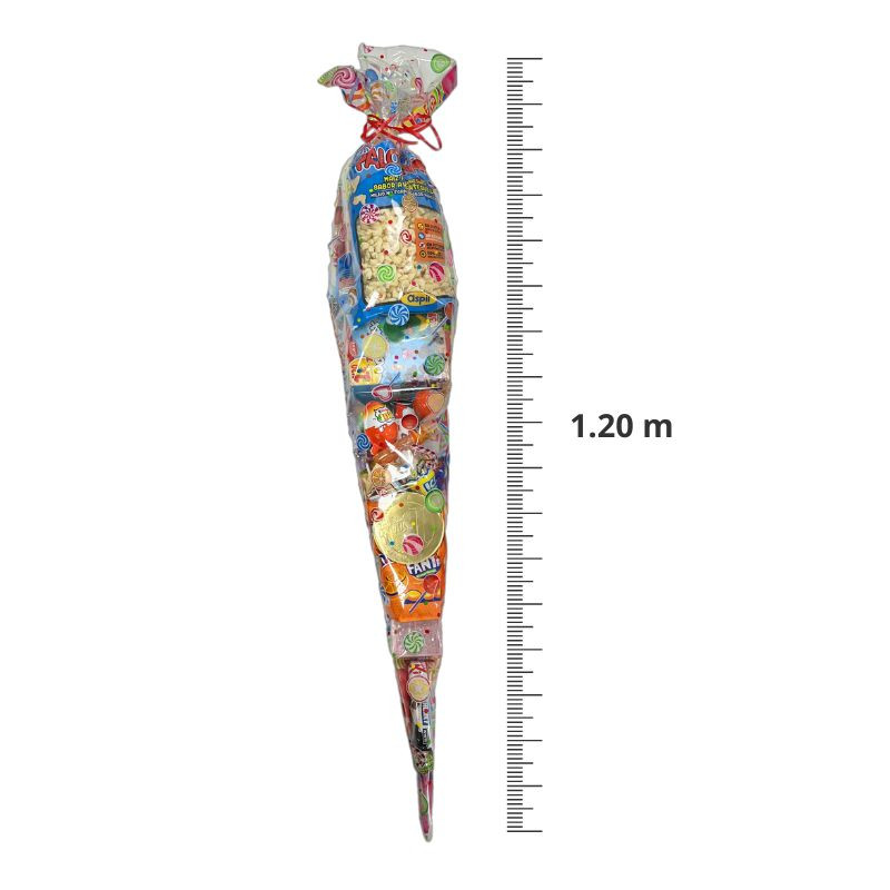 Cono Gigante de 1.20m relleno de chuches y snacks