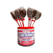 Corazón de nube cubierto de chocolate