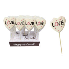 Piruleta Corazon Choco Blanco Nube 30uds