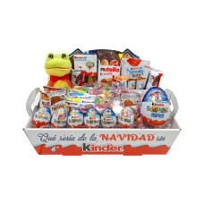 Cesta dulce surtida con productos Kinder